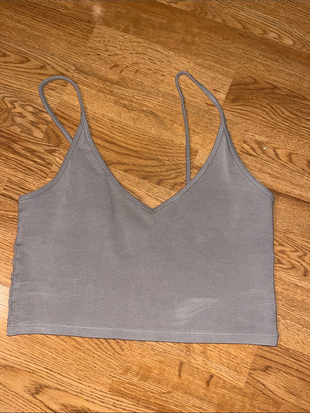 Sunday Best Gray V-Neck Spaghetti Strap Crop Camisole